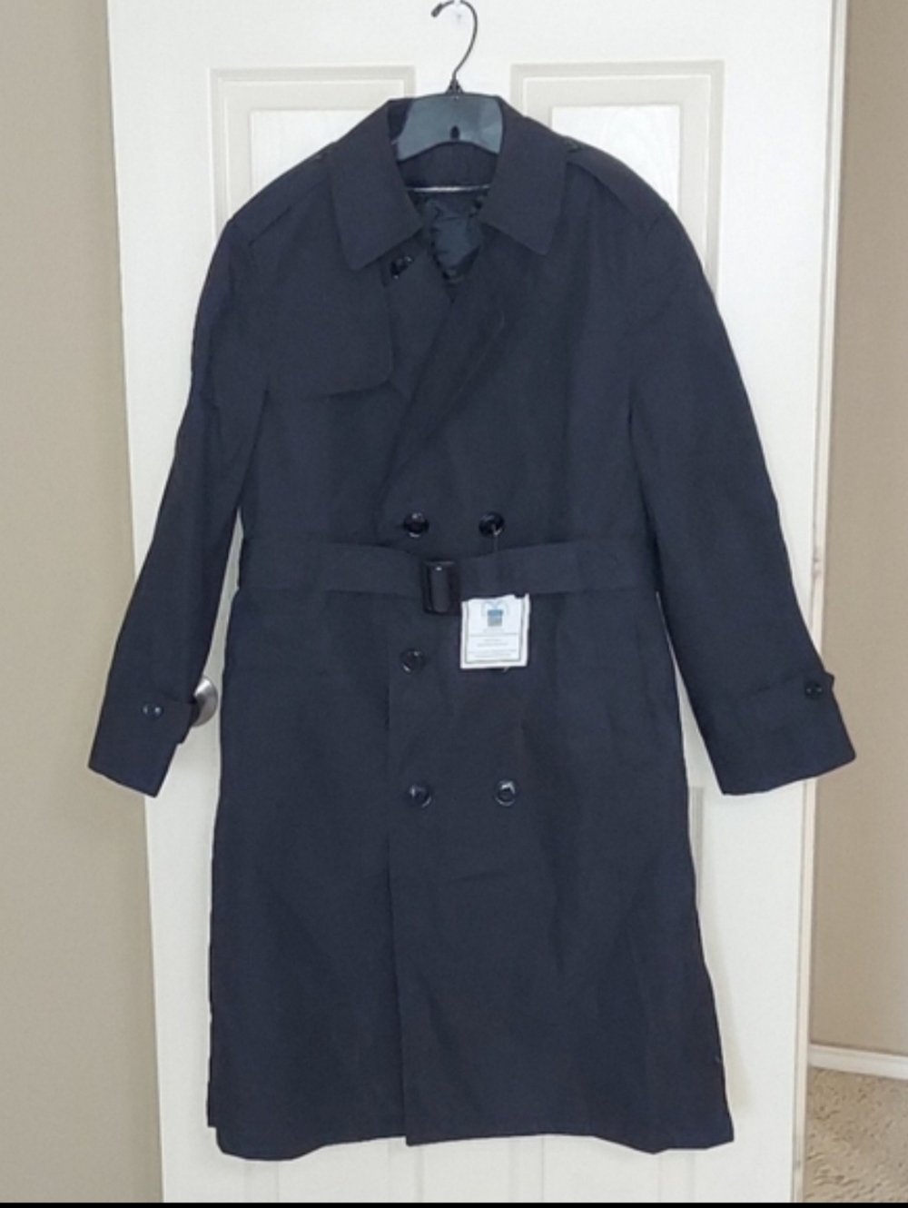 Garrison Collection Men's Military Double Breasted Trench Coat In Black SZ 40S
